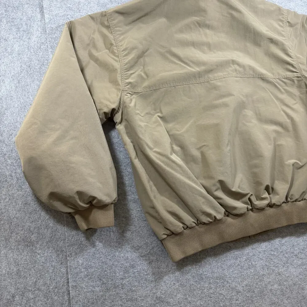 Vintage White Sierra Jacket Mens XL Tan Fleece Lined Water Resistant Hiking
